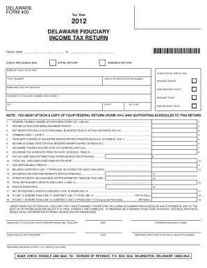 Delaware Fiduciary Income Tax Return