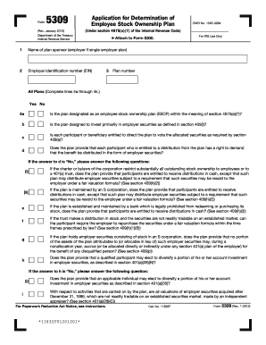 Form 5309 Employee Stock Ownership Plan Application