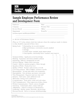 Employee Performance Review and Development Form