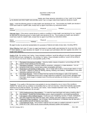 Tennessee Advance Care Plan Form