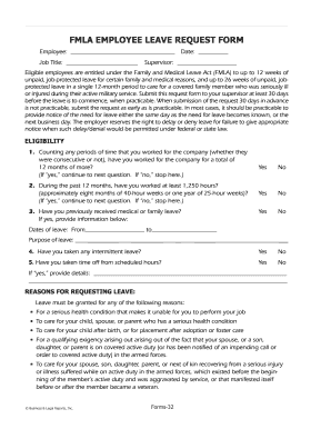 FMLA Employee Leave Request Form