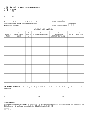 Maryland Motor Fuel Tax Report
