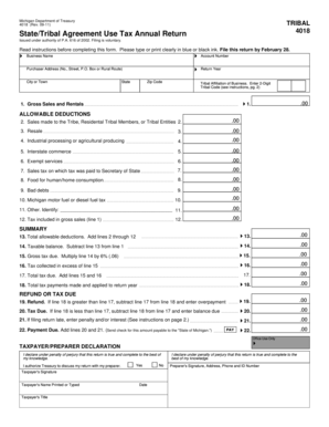 Michigan Tribal Use Tax Annual Return