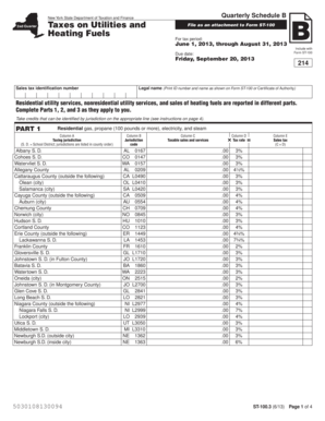 New York State Quarterly Schedule B