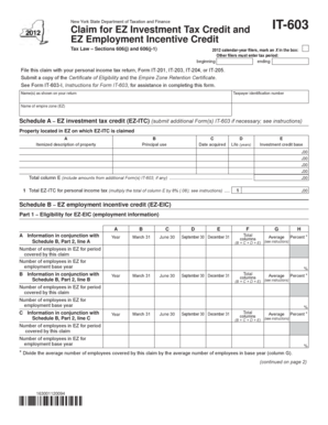 New York State IT-603 Form