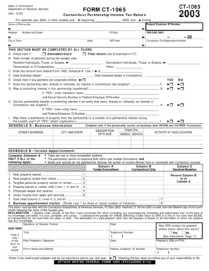 Connecticut Partnership Income Tax Return