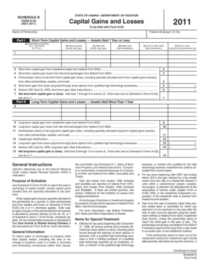 Hawaii Form N-20 Schedule D