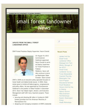 SFLO E-newsletter Sample - Department of Natural Resources - dnr wa