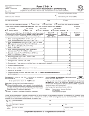 Connecticut Amended Withholding Reconciliation Form