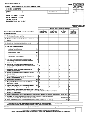 California Exempt Bus Operator Use Fuel Tax Return