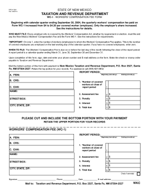 New Mexico Workers' Compensation Fee Form WC-1