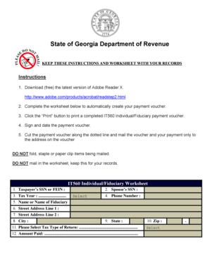 Georgia IT560 Individual/Fiduciary Payment Voucher