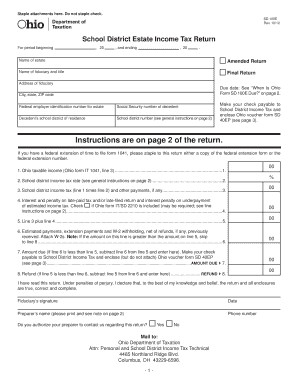 Ohio School District Estate Income Tax Return