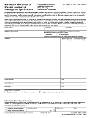 Request for Acceptance of Changes in Approved Drawings and Specifications