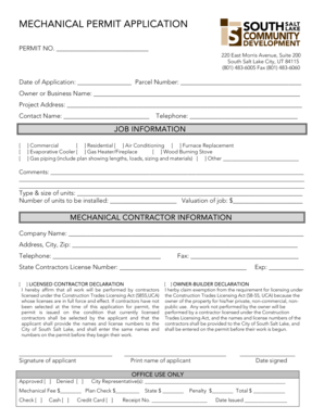 Mechanical Permit Application