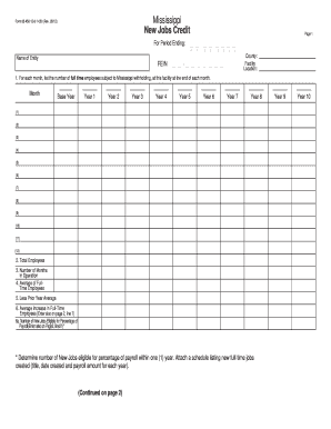 Mississippi New Jobs Credit Form 83-450