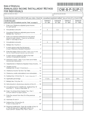 Oklahoma Annualized Income Installment Form