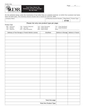 Louisiana Fuel Floor Stock Tax Form