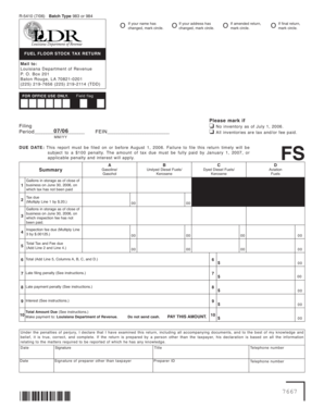 Louisiana Fuel Floor Stock Tax Return