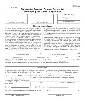 Ohio Power of Attorney for Real Property Tax Exemption