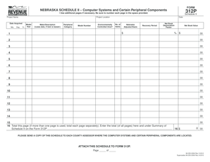 Nebraska Schedule II – Computer Systems and Peripheral Components