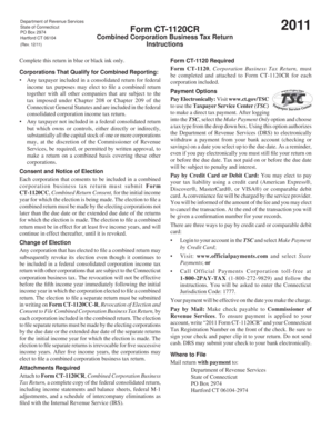 Connecticut Combined Corporation Business Tax Return