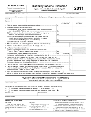 Wisconsin Disability Income Exclusion Form 2440W