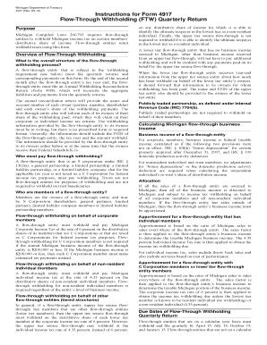Michigan Flow-Through Withholding Quarterly Return
