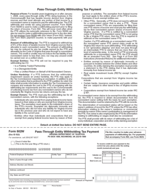 Virginia Pass-Through Entity Withholding Tax Payment