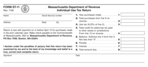Massachusetts Individual Use Tax Return