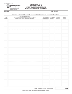 Schedule G Inheritance Tax Return