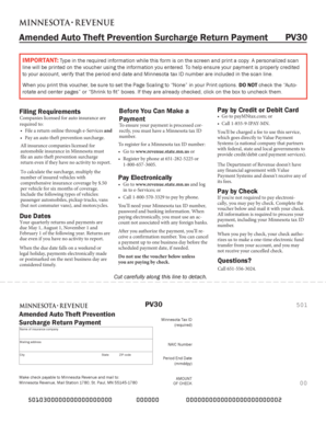 Minnesota Auto Theft Prevention Surcharge Payment Voucher