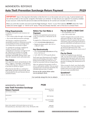 Minnesota Auto Theft Prevention Surcharge Form
