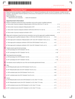 Massachusetts Form F-2 Apportionment Report