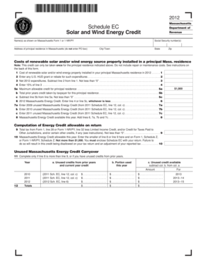 Massachusetts Solar and Wind Energy Credit Form