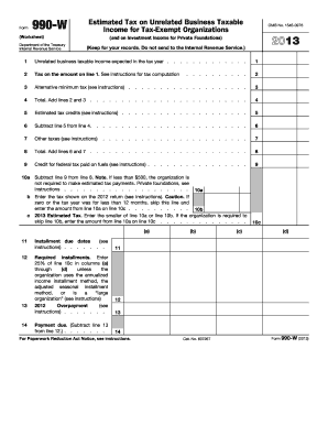 IRS Form 990-W Worksheet
