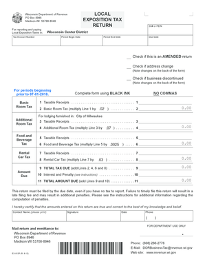 Wisconsin Local Exposition Tax Return