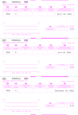 Oklahoma Individual Estimated Tax Form OW-8-ES