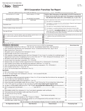 Ohio Corporation Franchise Tax Report