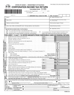 Hawaii Corporation Income Tax Return
