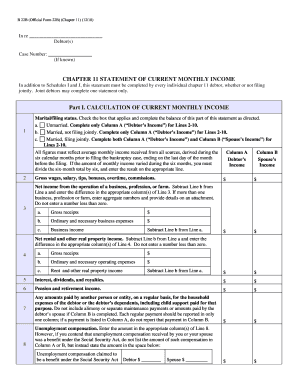 Chapter 11 Statement of Current Monthly Income