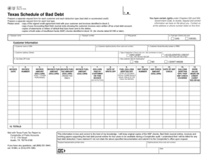 Texas Schedule of Bad Debt Form 06-163