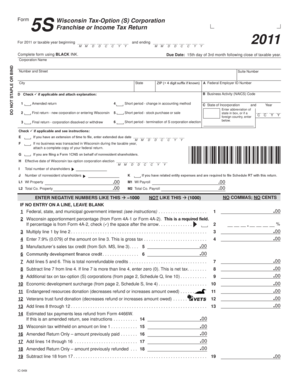 Wisconsin Tax-Option S Corporation Franchise or Income Tax Return