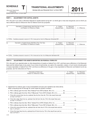 Wisconsin Schedule T Transitional Adjustments
