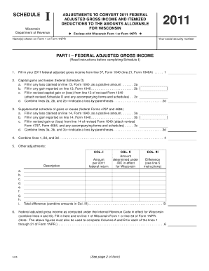 Wisconsin Schedule I 2011