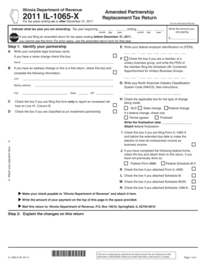 Illinois Amended Partnership Tax Return