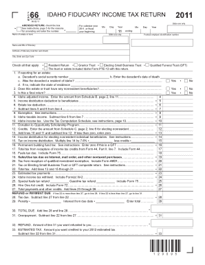 Idaho Fiduciary Income Tax Return