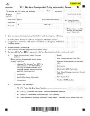 Montana Disregarded Entity Information Return