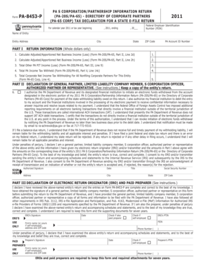 PA S Corporation/Partnership Information Return