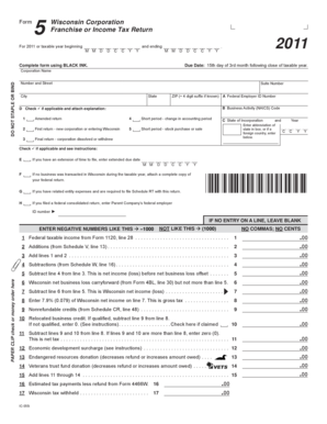 Wisconsin Corporation Franchise or Income Tax Return